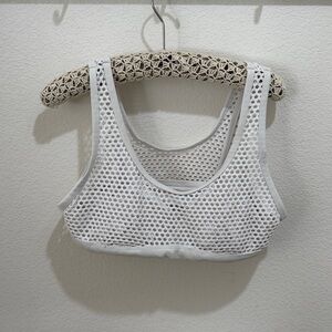Forever 21 White Mesh Sports Bra